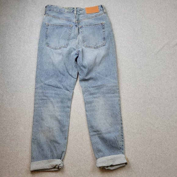 H&M &Denim Vintage Fit High Waist Jeans Womens 27 Studded Light Wash Button Fly - Picture 2 of 11